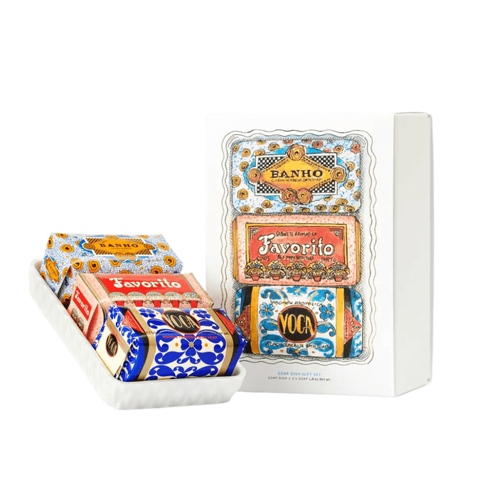 Claus Porto Gift Set Sabonete Dish + 3 Mini Sabonetes – Kit Luxo